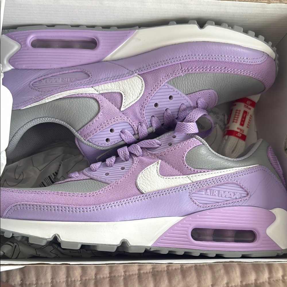 Nike Women's Air Max Sneakers - Purple and Gray (custom pair)